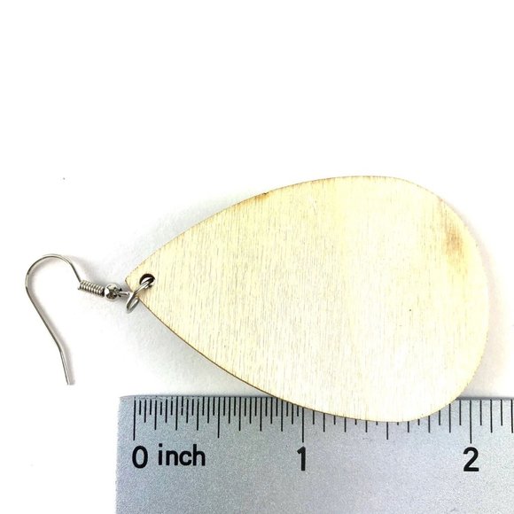 Earrings Southwest Western Teardrop with Simulated Turquoise - Picture 2 of 2